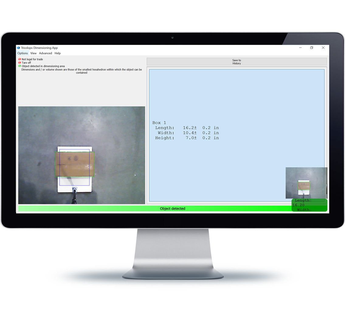 Tricolops Parcel Dimensioning Application